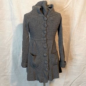 Hooded wool cardigan